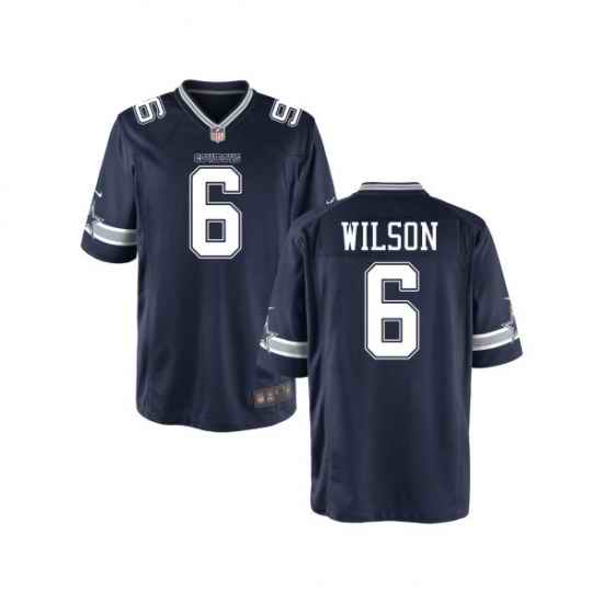 Men Nike Dallas Cowboys Wilson 6 Blue Vapor Limited NFL Jersey